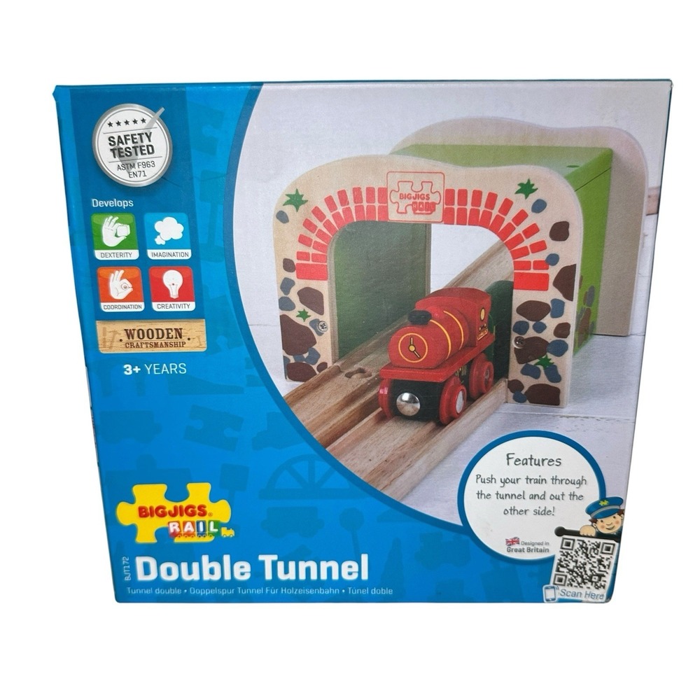 Big Jig Rails BJT172 Double Tunnel NEW Wooden Accessory Train Tunnel Wooden Toys